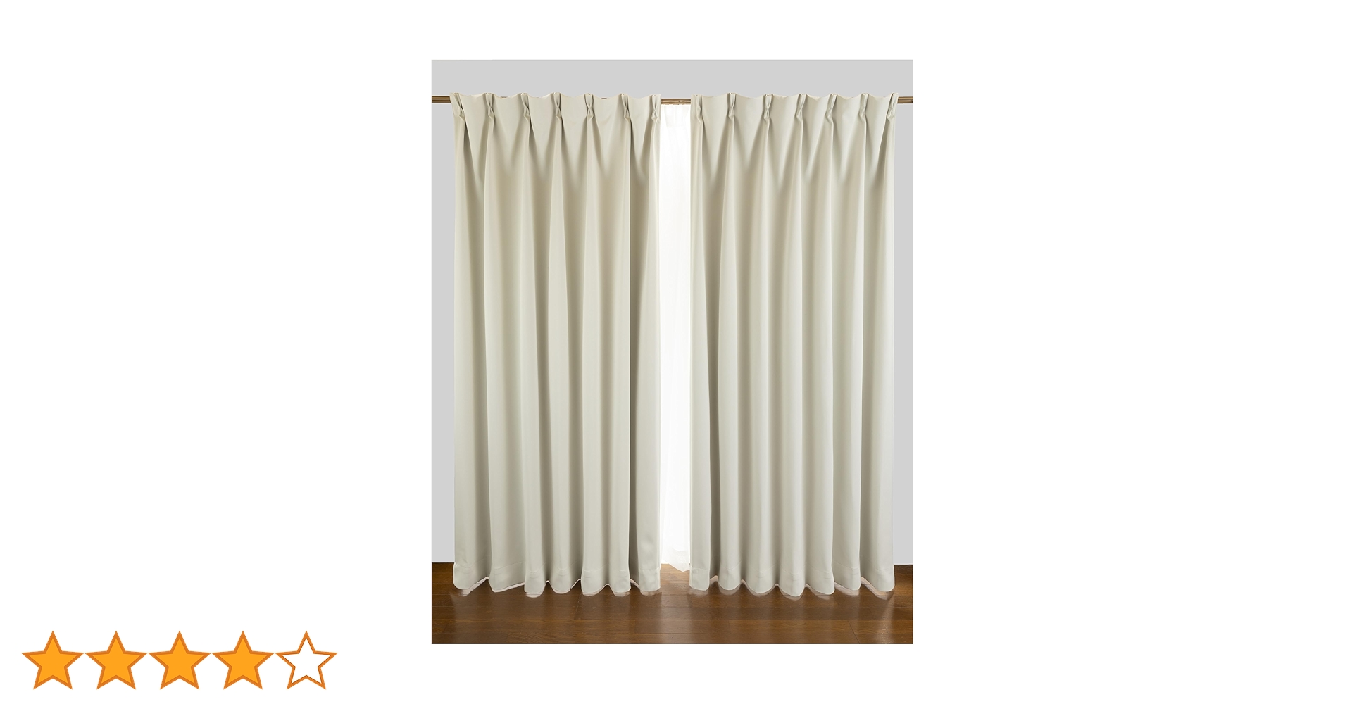 遮光カーテン　1枚　一級遮光　アイボリー 厚手 防寒 断熱 Amazon｜1級遮光カーテン アイボリー 1枚入 巾200cm×丈200cm